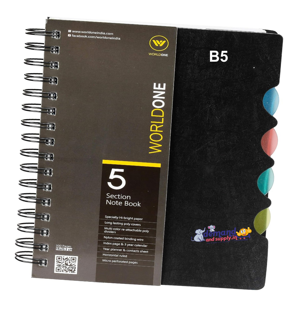 Spiral Pad (Diary) 5 subject B5 Size 300 pages