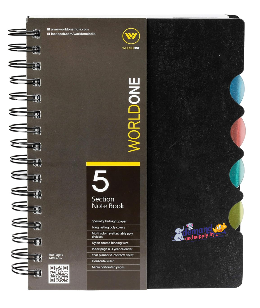 Spiral Pad (Diary) 5 subject A5 Size 300 pages
