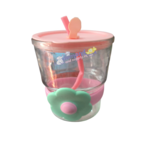 Glass Sippers For Cute Girls-Blue Floral