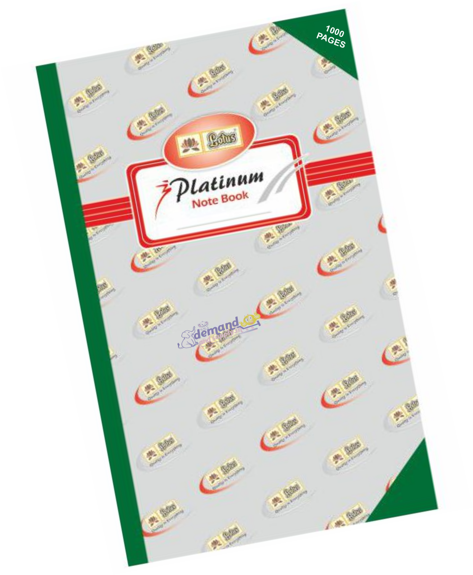 Platinum Register (Long Note Book) Hard Bound (1000 Pages)-Lotus