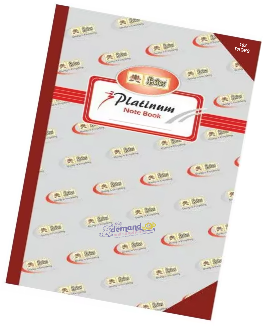 Platinum Register (Long Note Book) Hard Bound (192 Pages)-Lotus