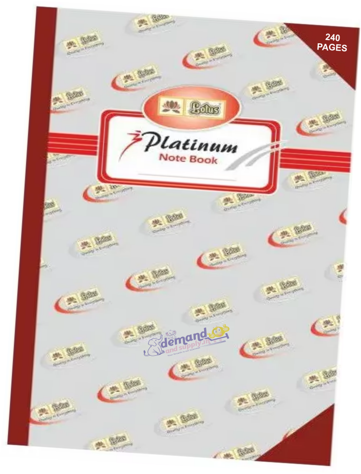 Platinum Register (Long Note Book) Hard Bound (240 Pages)-Lotus